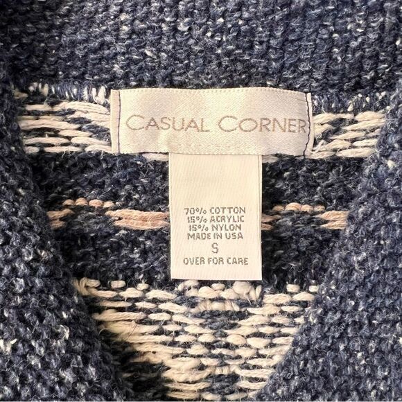 Vintage Navy & Cream Patterned Sweater Vest - Picture 6 of 6